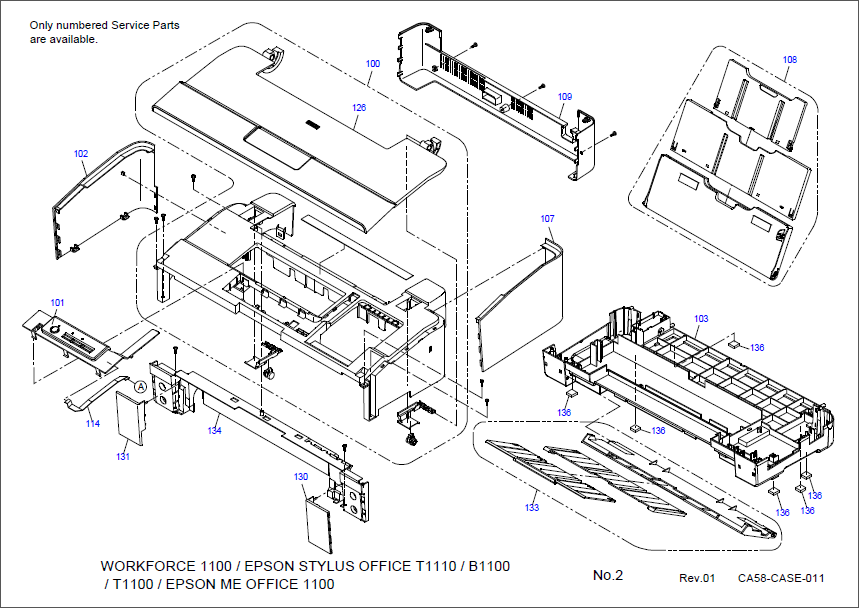 Epson Stylus Office T1110 B1100 T1100 1100 Parts Manual-2